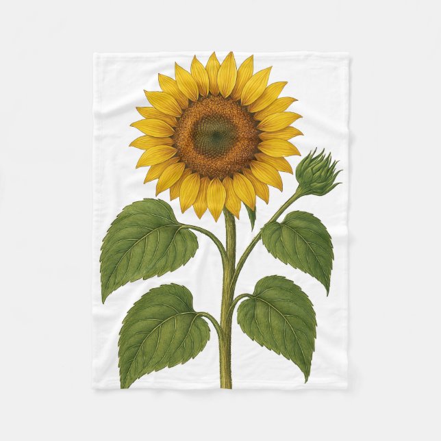 Vintage Sunflower Fleecefilt (Framsidan)
