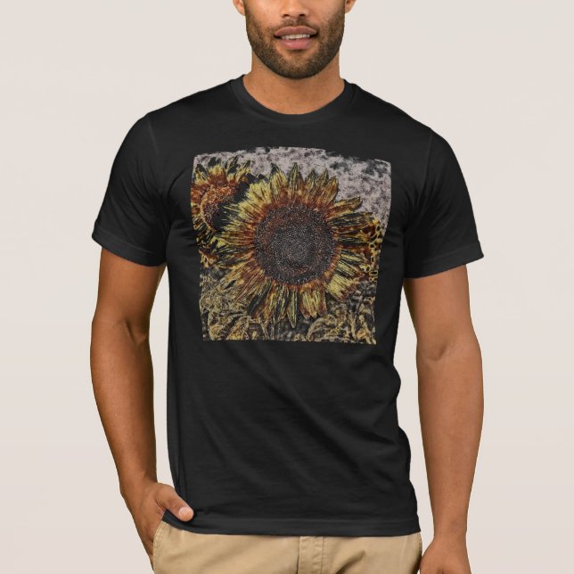 Vintage Sunflower-konstverk #4 T-shirt (Framsida)