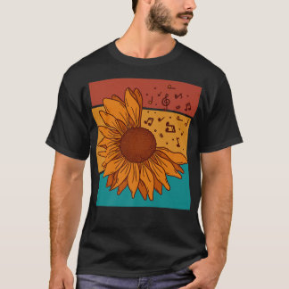 Vintage Sunflower Music Notes3240 T Shirt