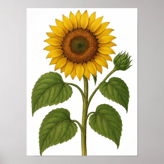 Vintage Sunflower Poster (Framsidan)
