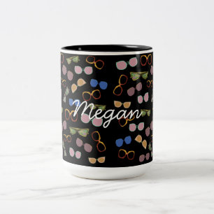 Vintage Sunglass Art Två-Tonad Mugg