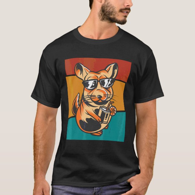 Vintage Sunglasses Chinchilla T Shirt (Framsida)