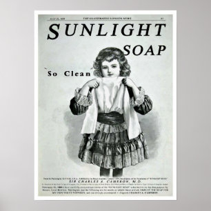 Vintage Sunlight Soap Advertisation Poster