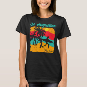 Vintage Sunset Beach Surfing St Augustine Florida T Shirt
