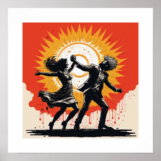 Vintage Sunset Dance Poster (Framsidan)