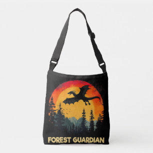 Vintage Sunset Forest Dragon Axelväska