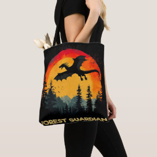 Vintage Sunset Forest Dragon Tygkasse