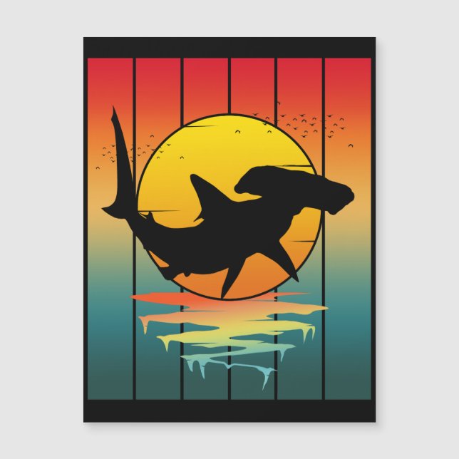 Vintage Sunset Hammerhead Shark (Framsida)
