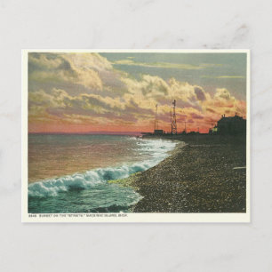 Vintage Sunset Mackinac Island Michigan Vykort