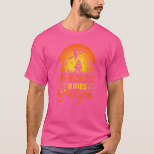 Vintage Sunset My Borzoi Hund Ride Pistol Hallowee T Shirt
