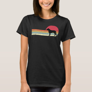 Vintage Sunset Pitbull Silhouette Retro Stil Hund T Shirt