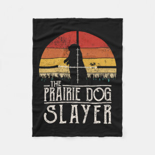 Vintage Sunset Prairie Hund Hunting Prairie Hund S Fleecefilt