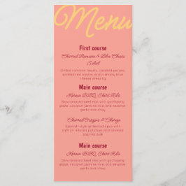 Vintage Sunset Retro Food And Drinks Petit Menu Meny