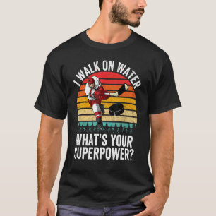 Vintage Sunset Retro Hockey I Walk på Vatten Ice H T Shirt
