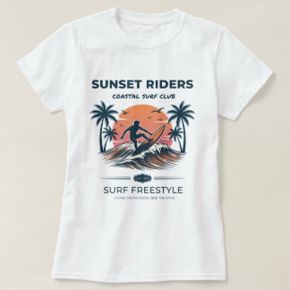 Vintage Sunset Riders Surf Grafisk T-Shirt Coastal