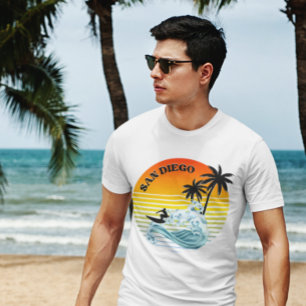 Vintage sunset San diego Retro-strandvaccin T Shirt
