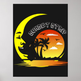 Vintage Sunset Strip Måne Poster
