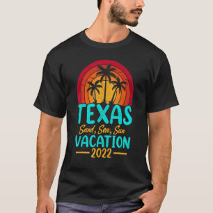 Vintage Sunset Summer Vacation 2022 Texas Beach T Shirt