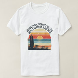 Vintage Sunset Surfa Beach Scene Art T Shirt