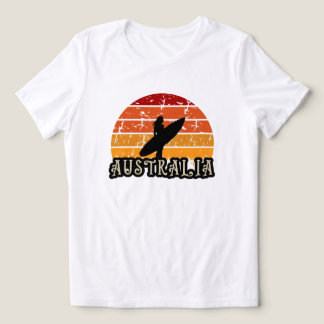 Vintage Sunset Surfa Girl Australia Beach Lifestyl T Shirt