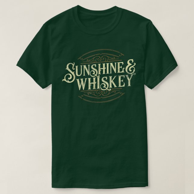 Vintage Sunshine and Whiskey Land Drinking T Shirt (Design framsida)