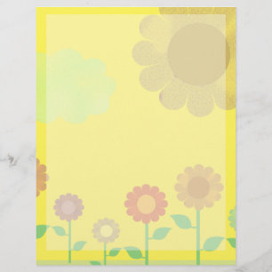 Vintage Sunshine Lycklig Gult Vintage Blommigt
