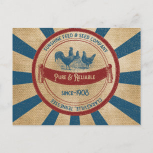 Vintage Sunshine Matar Chickens Advertisement Vykort