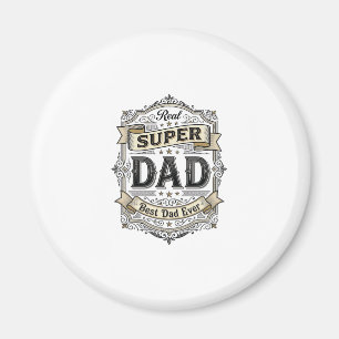 Vintage Super Pappa Märke T-Shirt Design_1 Magnet