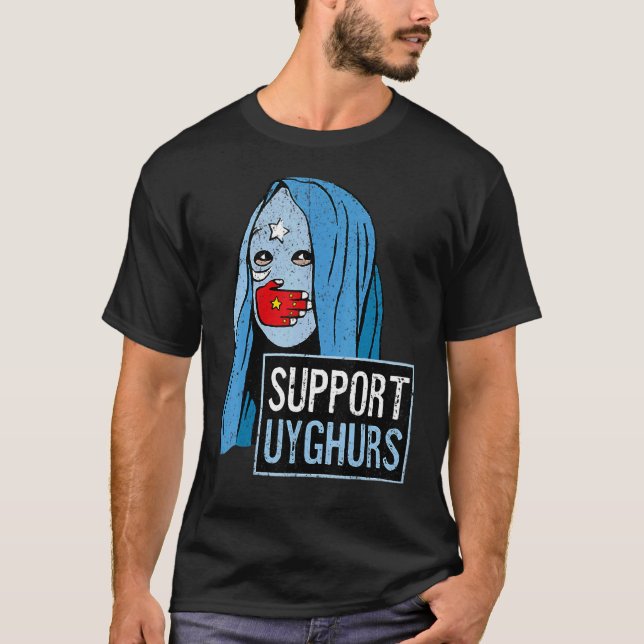 Vintage Support Uyghurs T Shirt (Framsida)