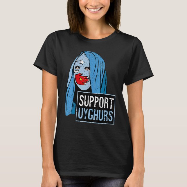 Vintage Support Uyghurs T Shirt (Framsida)