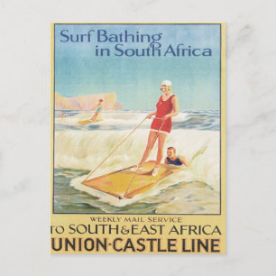 Vintage Surfa Bathing South Afrika Vykort