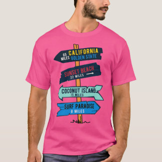 Vintage Surfa Sticker California Beach Wood Sign T Shirt