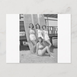 vintage surfare-flickor vykort