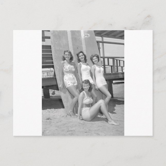 vintage surfare-flickor vykort (Framsida)