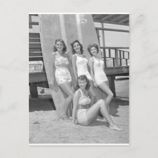vintage surfartygor vykort
