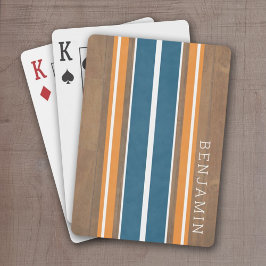Vintage Surfboard Rand - Subtle Wood Background Casinokort