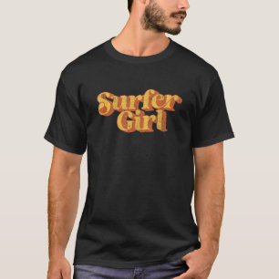Vintage Surfer Girl Beach Retro 70's Cute Summer V T Shirt