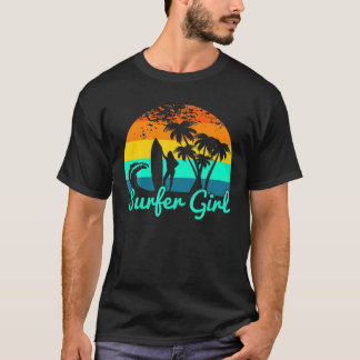 Vintage Surfer Girl Surfing Classic T Shirt