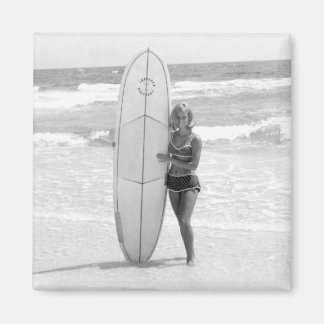 Vintage Surfer Pin Up Bikini Girl * Photo Magnet *
