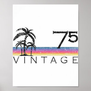 Vintage surfing 1975 Stilla havet Solnedgång 50-år Poster