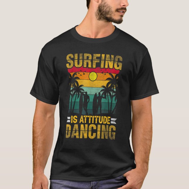 Vintage Surfing är attityddans T Shirt (Framsida)