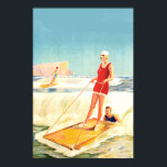 Vintage Surfing Art deco Poster<br><div class="desc">Vintage affisch Surfing Art deco deco,  paris,  retro deco,  nouveau,  Annonsaffiche,  retro,  färg,  stad,  alkohol,  antika,  cigerette,  kosmetika,  låda,  maitres,  blommigt,  livsmedel,  frukt,  hushåll,  artiklar,  mall,  apa,  drickande,  natur,  thanksgiving,  reklam poster</div>