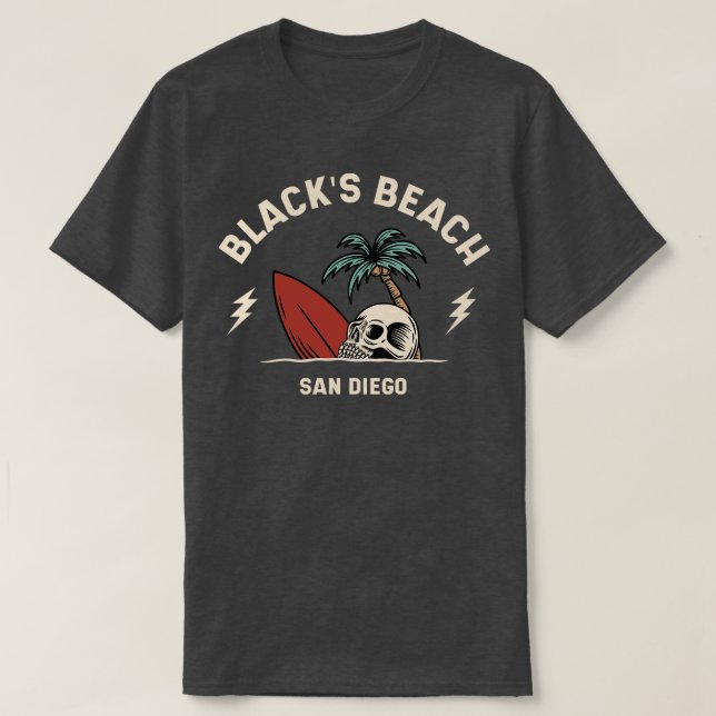 Vintage Surfing  Beach San Diego T Shirt (Design framsida)