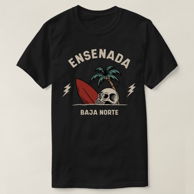 Vintage Surfing Ensenada Mexiko T Shirt (Design framsida)