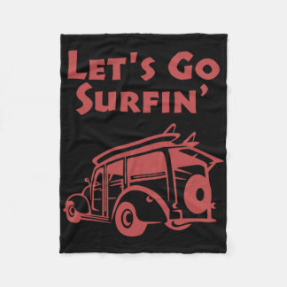 Vintage Surfing Pacific Ocean Surfboard Station Wa Fleecefilt