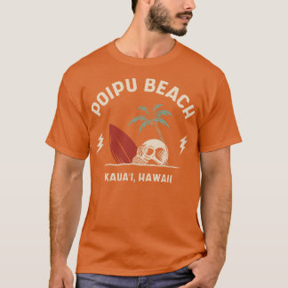 Vintage Surfing Poipu Beach Kauai Hawaii Retro Sur T Shirt
