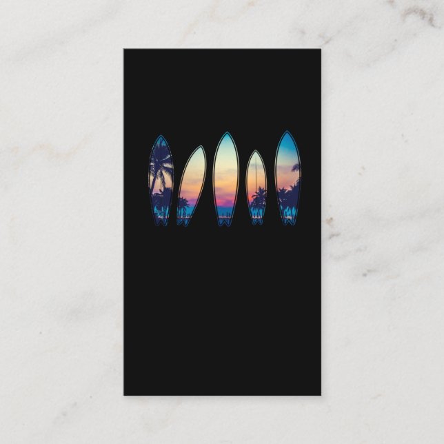 Vintage Surfing Surfboard Beach Classic Hawaii Visitkort (Framsida)