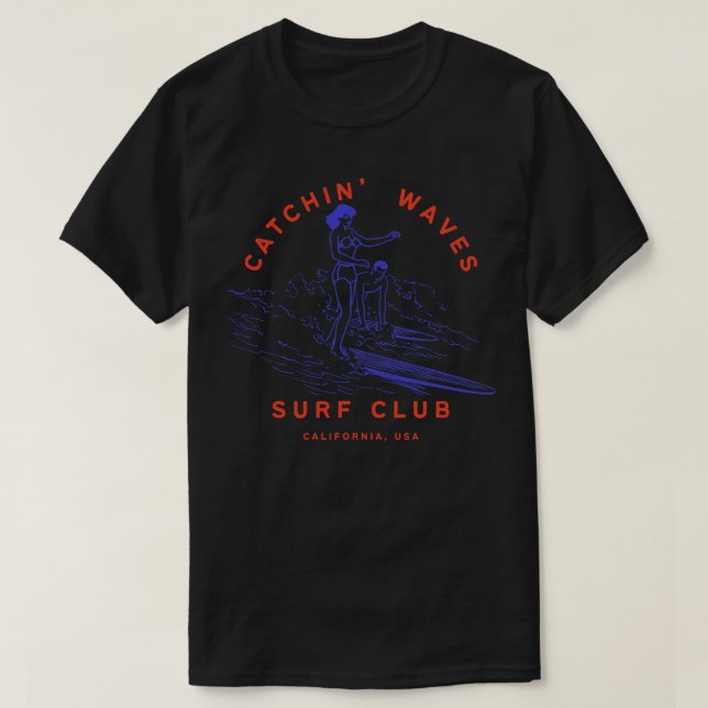 Vintage Surfing Surfer T Shirt (Design framsida)