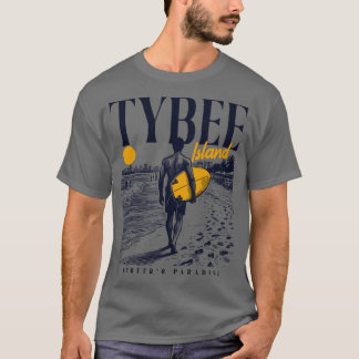Vintage Surfing Tybee Island Georgia Retro Surfer T Shirt