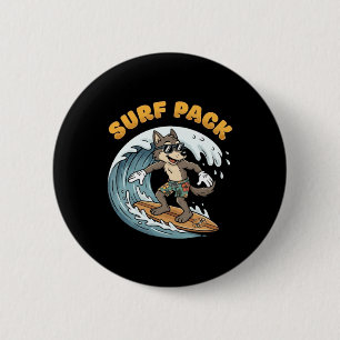 Vintage Surfing Wolf Surf Pack Ocean Waves Retro Knapp